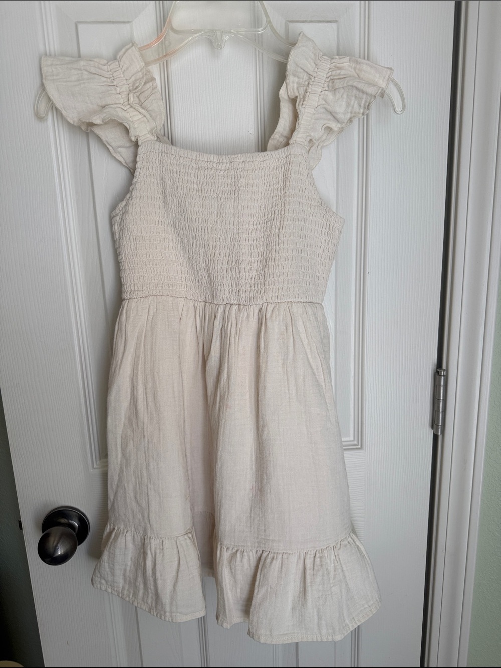 Cat & Jack Cream Ruffle Strap Sundress